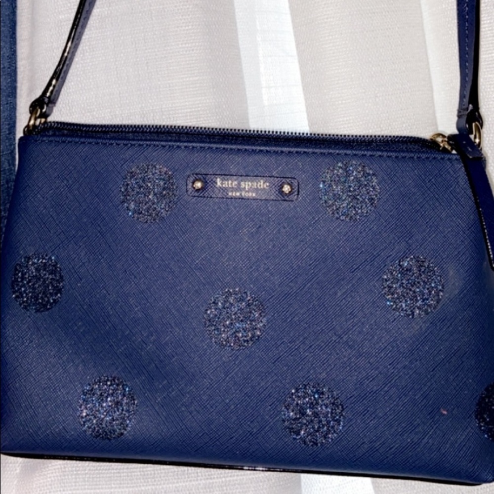 Navy cross bag with sparkly circles